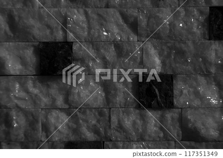 Cutting black white an grey organic marble wall rectangular, seamless lined up 117351349