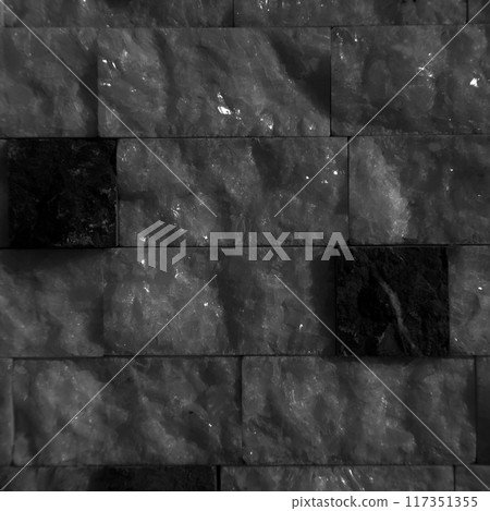 Cutting black white an grey organic marble wall rectangular, seamless lined up 117351355