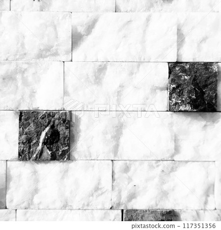 Cutting black white an grey organic marble wall rectangular, seamless lined up 117351356