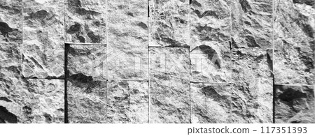 Cutting black white an grey organic marble wall rectangular, seamless lined up 117351393