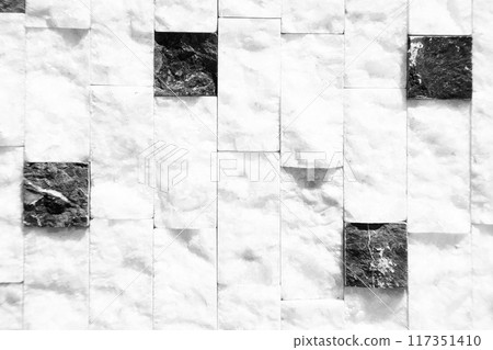 Cutting black white an grey organic marble wall rectangular, seamless lined up 117351410