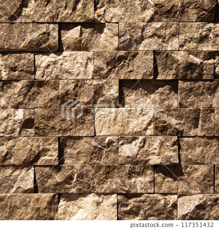 Cutting beige organic marble wall rectangular, seamless lined up 117351432