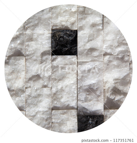 Cutting black white an grey organic marble wall rectangular, seamless lined up 117351761