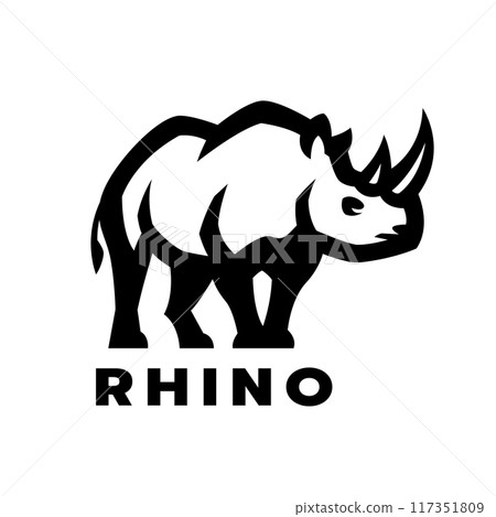 Wild rhinoceros logo. 117351809