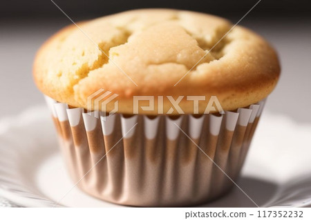 A Plain Muffin on a Plate 117352232
