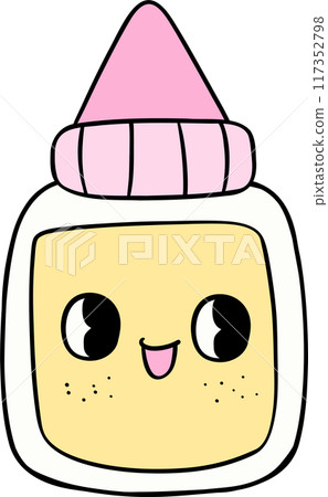 Pastel school supplies glue 117352798