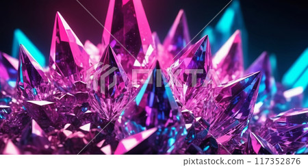Beautiful bright lucent crystals, close-up abstract background Beautiful bright lucent crystals, close-up abstract background 117352876