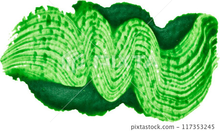 A smear of thick green paint on isolated background, gouache sample A smear of thick green paint on isolated background, gouache sample 117353245