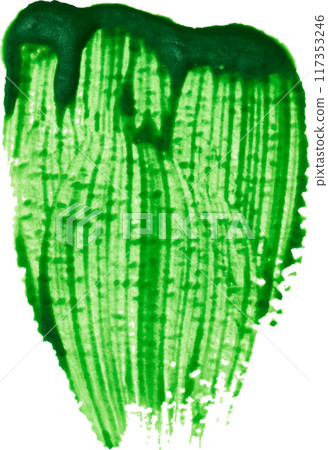 A smear of thick green paint on isolated background, gouache sample A smear of thick green paint on isolated background, gouache sample 117353246