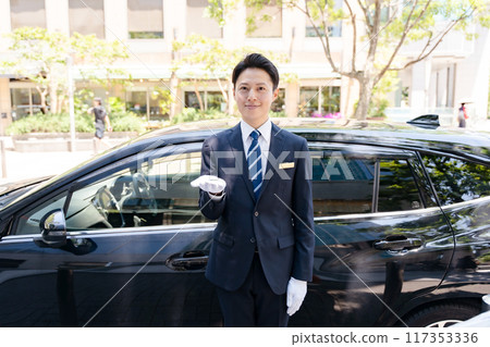 Driver Ride Share Hand Wave 117353336