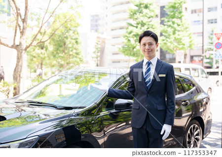 Driver Ride Share Hand Wave 117353347