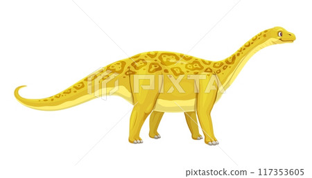 Amygdalodon prehistoric dinosaur for kids dino cartoon toys, vector Jurassic lizard character. Funny dino Amygdalodon with cute face for children prehistoric education or dinosaurs archeology game 117353605