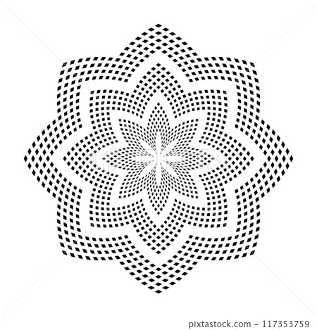 Mandala Radial Geometric Dots Pattern. Mandala Radial Geometric Dots Pattern. 117353759