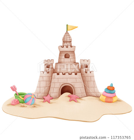sandcastle on the beach 117353765