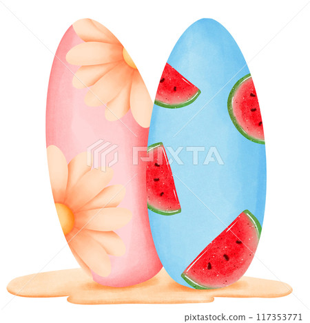 Surfboard in summer Surfboard in summer 117353771