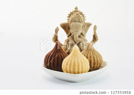 Ganesh Chaturthi Festival. Ganesh with Modak Ganesh Chaturthi Festival. Ganesh with Modak 117353958