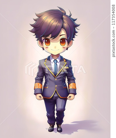 Chibi character: Image of a man in a pilot costume 117354008