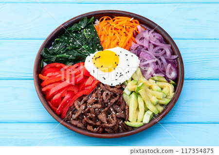 Bibimbap traditional korean food . Asian cooking photography Bibimbap traditional korean food . Asian cooking photography 117354875