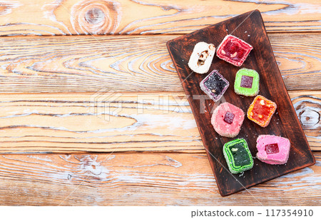 Turkish delight candy . Rahat lokum photography Turkish delight candy . Rahat lokum photography 117354910