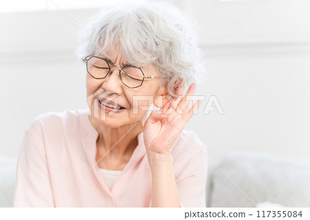 Deaf senior woman Deaf senior woman 117355084