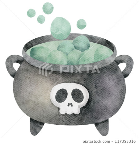 Witch's Cauldron Watercolor Witch's Cauldron Watercolor 117355316