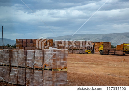 Warehouse of hollow ceramic bricks. 117355500