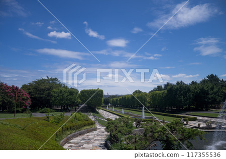 River scenery with blue sky 117355536