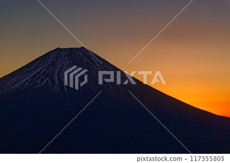 Mt. Fuji at dawn seen from Miruyama Mt. Fuji at dawn seen from Miruyama 117355805
