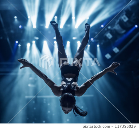 女子體操選手錶演月索 117356029