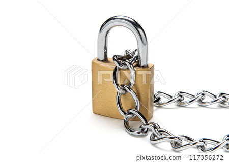 Padlock and chain Padlock and chain 117356272