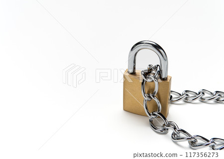 Padlock and chain Padlock and chain 117356273