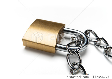 Padlock and chain Padlock and chain 117356274