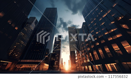 modern big city skyline, contemporary architecture with skyscrapers, downtown of metropolis modern big city skyline, contemporary architecture with skyscrapers, downtown of metropolis 117356832