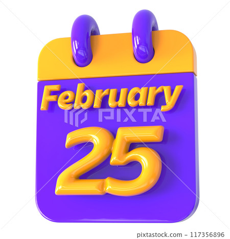 3D Calendar with date number 3D Illustration 3D Calendar with date number 3D Illustration 117356896