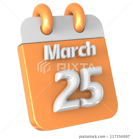 3D Calendar with date number 3D Illustration 3D Calendar with date number 3D Illustration 117356897
