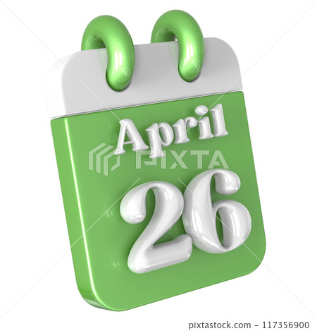3D Calendar with date number 3D Illustration 117356900