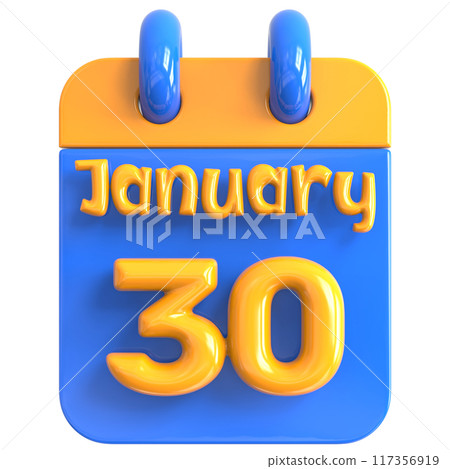 3D Calendar with date number 3D Illustration 117356919