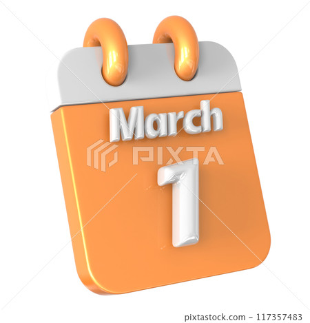 3D Calendar with date number 3D Illustration 3D Calendar with date number 3D Illustration 117357483