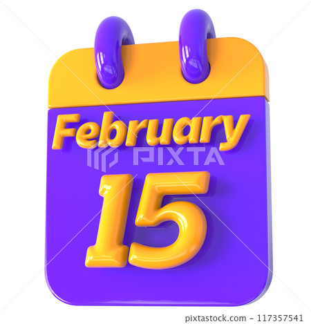 3D Calendar with date number 3D Illustration 117357541