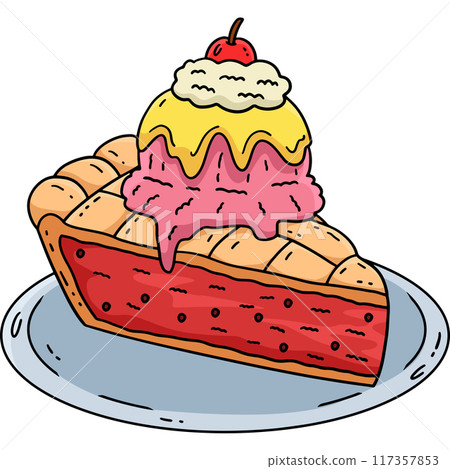 Ice Cream On Pie Cartoon Colored Clipart Ice Cream On Pie Cartoon Colored Clipart 117357853