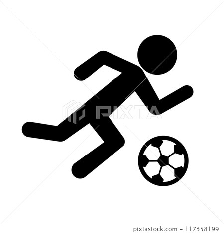 足球運動員剪影圖示。向量。 117358199