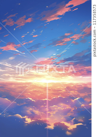 美麗的日出天空AI圖像 美麗的日出天空AI圖像 117358573
