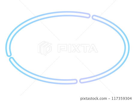 Light blue interrupted oval frame 117359304
