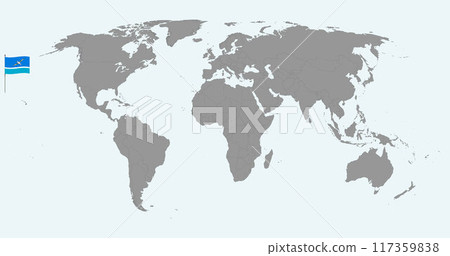 Pin map with Midway Atoll flag on world map. Vector illustration. 117359838