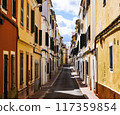 Narrow Ancient Street in Mahon, Menorca 117359854