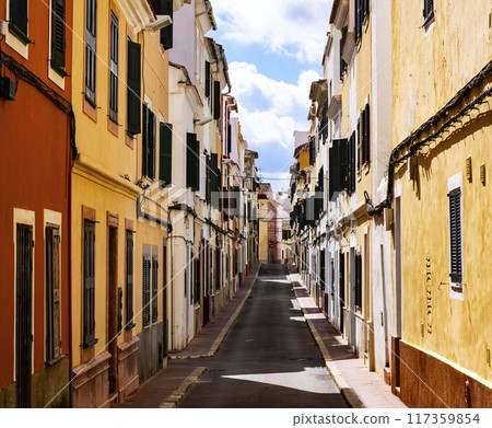 Narrow Ancient Street in Mahon, Menorca 117359854