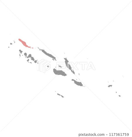 Choiseul province map, administrative division of Solomon Islands. Vector illustration. 117361759