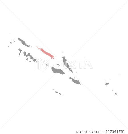 Isabel province map, administrative division of Solomon Islands. Vector illustration. Isabel province map, administrative division of Solomon Islands. Vector illustration. 117361761