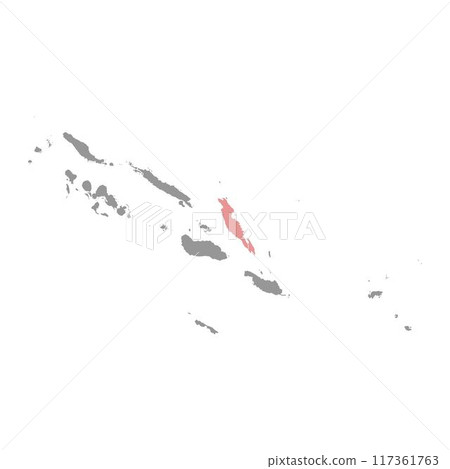Malaita province map, administrative division of Solomon Islands. Vector illustration. 117361763