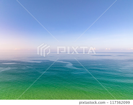 Drone view Beautiful sea in high season at Phuket Thailand 117362099